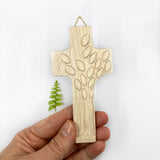 Geschenk Hauseinzug, Hausbau Geschenk, Holzkreuz, Wandkreuz, Lebensbaum, Taufkreuz, Kreuz, Motiv Lebensbaum, Baum, Kommunionskreuz, Geschenk zur Kommunion, Erstkommunion, Firmung, Taufgeschenk, Geschenk zur Taufe, Blättermotiv, kleines Kreuz