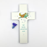 Taufgeschenke, Kinderkreuz, Geschenk für Taufe, Kreuz mit Spruch, Bild Engel, Engelsmotiv, Holzkreuz für Kinder, Kreuz, Taufkreuz, Wandkreuz, Junge, Mädchen