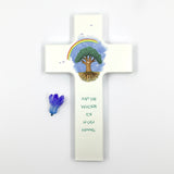 Taufgeschenke, Kinderkreuz, Geschenk für Taufe, Kreuz mit Spruch, Bild Baum, Lebensbaum, Kinder, Holzkreuz für Kinder, Kreuz, Taufkreuz, Wandkreuz, Junge, Mädchen