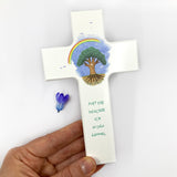 Taufgeschenke, Kinderkreuz, Geschenk für Taufe, Kreuz mit Spruch, Bild Baum, Lebensbaum, Kinder, Holzkreuz für Kinder, Kreuz, Taufkreuz, Wandkreuz, Junge, Mädchen