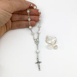 Perlmutt Rosenkranz, kurz, mit Schmuckdose