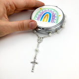 Perlmutt Rosenkranz, kurz, mit Schmuckdose