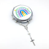 Perlmutt Rosenkranz, kurz, mit Schmuckdose