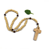 Franziskaner Rosenkranz hell natur hellblraun braun hell Holz Holzrosenkranz Kruzifix modern Korpus schön Geschenk Konfirmation Firmung Erstkommunion Kommunion Junge Bub Mädchen geknüpft einfach simpel Autorosenkranz Auto Rückspiegel