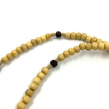 Geknüpfter Rosenkranz, Holz, naturbelassen, hellbraun, Autorosenkranz, Rosenkranz fürs Auto, Geschenk für Jungen zur Firmung, Konfirmation, Erstkommunoin, Kommunion, Franziskaner Rosenkranz