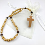 Franziskaner Rosenkranz hell natur hellblraun braun hell Holz Holzrosenkranz Kruzifix modern Korpus schön Geschenk Konfirmation Firmung Erstkommunion Kommunion Junge Bub Mädchen geknüpft einfach simpel Autorosenkranz Auto Rückspiegel