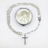 Rosenkranz weißer Rosenkranz Kommunionsrosenkranz Rosenkranzkette echt Perlmuttosenkranz Perlmutt weiß Erstkommunion Geschenk für Mädchen Kommunionsrosenkranz Hochzeit langer Rosenkranzweiße Perlmuttperlen Geschenk Taufe Konfirmation Firmung