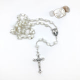 Rosenkranz weißer Rosenkranz Kommunionsrosenkranz Rosenkranzkette echt Perlmuttosenkranz Perlmutt weiß Erstkommunion Geschenk für Mädchen Kommunionsrosenkranz Hochzeit langer Rosenkranzweiße Perlmuttperlen Geschenk Taufe Konfirmation Firmung