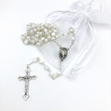 Rosenkranz weißer Rosenkranz Kommunionsrosenkranz Rosenkranzkette echt Perlmuttosenkranz Perlmutt weiß Erstkommunion Geschenk für Mädchen Kommunionsrosenkranz Hochzeit langer Rosenkranzweiße Perlmuttperlen Geschenk Taufe Konfirmation Firmung