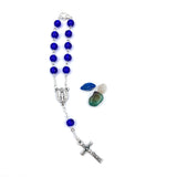 Blau kleiner Kurzer Rosenkranz dunkelblau Glasperlen Zehner Geschenk zur Taufe Junge Taufrosenkranz Jungen Bub Konfirmationsgeschenk Jugendweihe Firmung Kommunion Erstkommunion