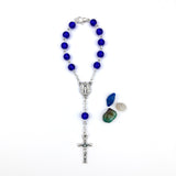 Blau kleiner Kurzer Rosenkranz dunkelblau Glasperlen Zehner Geschenk zur Taufe Junge Taufrosenkranz Jungen Bub Konfirmationsgeschenk Jugendweihe Firmung Kommunion Erstkommunion