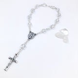 Taufgeschenk Kurzer Rosenkranz weiß Glasperlen weiss Zehner Rosenkranz Geschenk zur Taufe, für Jungen Junge Bub Mädchen Taufrosenkranz
Konfirmationsgeschenk Jugendweihe Firmung Erstkommunion Kommunionsrosenkranz