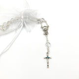 Taufgeschenk Kurzer Rosenkranz weiß Glasperlen weiss Zehner Rosenkranz Geschenk zur Taufe, für Jungen Junge Bub Mädchen Taufrosenkranz
Konfirmationsgeschenk Jugendweihe Firmung Erstkommunion Kommunionsrosenkranz