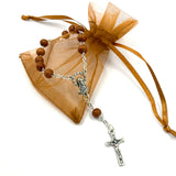 Minirosenkranz, Mini-Rosenkranz, Kurzer Autorosenkranz mit Verschluss, schwarz, Holzperlen, Holzrosenkranz, dunkelbraun, dunkel, Geschenk zur Firmung, Konfirmation, Kommunion, Erstkommunion, Gastgeschenk, kleiner Rosenkranz, Reiserosenkranz, Handrosenkranz, Reiseschutz