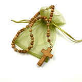 Olivenholz Rosenkranz echte Olivenholzperlen Olivenrosenkranz geknüpft Olivenholzkreuz Kreuz echt Holzrosenkranz Geschenk junge bub mann firmung jugendweihe konfirmation firmung