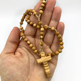 Olivenholz Rosenkranz echte Olivenholzperlen Olivenrosenkranz geknüpft Olivenholzkreuz Kreuz echt Holzrosenkranz Geschenk junge bub mann firmung jugendweihe konfirmation firmung