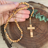Rosenkranz Olivenholz, modern, Olivenholz-Rosenkranz, Gebetskette, natürlich, Holzkreuz, Holzrosenkranz, Holz, Geschenk Konfirmation, Firmung, Jungen, Bub, Männer, Männerrosnekranz, Kommunionsgeschenk, Kommunion