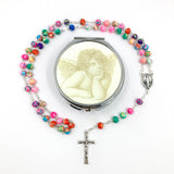 Bunter Rosenkranz Fimo, in Rosenkranzdose