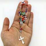 Bunter Rosenkranz Muranoglas-Perlen Glasrosenkranz bunt Kinderrosenkranz Geschenk Mädchen Junge Konfirmation Kommunion Erstkommunion Firmung Taufgeschenk Kommunionsrosenkranz Kelch Erstkommunionsgeschenk Taufrosenkranz Kommunionsrosenkranz Geschenk Jugendweihe Bub