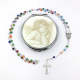 Bunter Rosenkranz Murano, in Rosenkranzdose