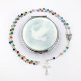 Bunter Rosenkranz Murano, in Rosenkranzdose