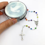 Bunter Rosenkranz Murano, in Rosenkranzdose