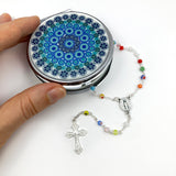 Bunter Rosenkranz Muranoglas-Perlen Glasrosenkranz bunt Kinderrosenkranz Geschenk Mädchen Junge Konfirmation Kommunion Erstkommunion Firmung Taufgeschenk Kommunionsrosenkranz Kelch Erstkommunionsgeschenk Taufrosenkranz Kommunionsrosenkranz Geschenk Jugendweihe Bub