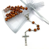 Holzrosenkranz, zur Firmung, Konfirmation für Jungen, Buben, Männer, Rosenkranz, Holz, braun, Geschenk Konfirmation Junge, Konfirmationsgeschenk, Kommunionsgeschenk, Umhängen