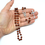 Holzrosenkranz, zur Firmung, Konfirmation für Jungen, Buben, Männer, Rosenkranz, Holz, braun, Geschenk Konfirmation Junge, Konfirmationsgeschenk, Kommunionsgeschenk, Umhängen