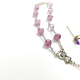 Rosenkranz rosa kurz, kurzer Rosenkranz, Geschenk für Mädchen zur Kommunion, Erstkommunion, Firmung, Konfirmation, Autorosenkranz, Rosenkranz fürs Auto, rosa, pink, Glasperlen