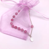 Armband zur Erstkommunion Kommunion Kommunionsgeschenk Geschenk für Mädchen Rosenquarzrosenkranz Edelstein Edelsteinrosenkranz Rosenkranz rosa pink Rosenquarz Silber Geschenk Konfirmation Firmung Mädchen Weihnachtsgeschenk Armband für Frauen echt Rosenkquarz 925 Sterlingsilber echt silber