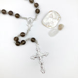 Rosenkranz, Rauchquarz, Sterlingsilber