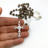 Rosenkranz, Rauchquarz, Sterlingsilber