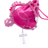 Rosenkranz rosa pink Rosenquarz echt Silber Silberrosenkranz, Firmung Erstkommunion Taufe Taufgeschenk Mädchen Rosenquarzrosenkranz Edelstein Edelsteinrosenkranz Rosenkranz Edelstein Rosenquarz rosa Silber Geschenk Konfirmation Mädchen Sterlingsilber