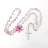 Rosenkranz, rosa, pink, Rosenquarz, echt Silber, Silberrosenkranz, Firmung, Erstkommunion, Taufe, Rosenquarzrosenkranz, Edelstein, Edelsteinrosenkranz, Rosenkranz, Edelstein, Rosenquarz, rosa, Silber, Geschenk Konfirmation Mädchen