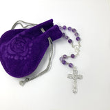 Edelstein Rosenkranz, Amethyst Perlen, echt Silber, lila, violett, Rosenkranz Konfirmation, Mädchen, Firmung, Geschenk zur Konfirmation, Kommunionsgeschenk
