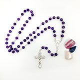 Edelstein Rosenkranz, Amethyst Perlen, echt Silber, lila, violett, Rosenkranz Konfirmation, Mädchen, Firmung, Geschenk zur Konfirmation, Kommunionsgeschenk