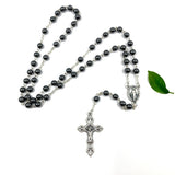 schwarzer Rosenkranz Blutstein Edelstein dunkler Rosenkranz Trauerrosenkranz Trauer Beten Gebetskette Rosenkranzkette Hämatit Geschenk zur Firmung Konfirmation Männerrosenkranz Rosenkranzkette Gebetskette