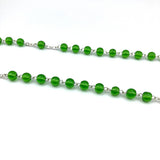 Klassischer Rosenkranz Glas grün grasgrün Glasperlen Geschenk für Jungen Bub Buben Mann zur Konfirmation Firmung Konfirmationsgeschenk Firmungsgeschenk Firmpate Firmpatin Rosenkranzkette Kommunion Kommuniongeschenk Junge