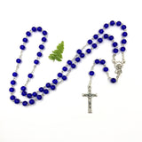 Klassischer Rosenkranz, Glas, blau, royalblau, dunkelblau, Glasperlen, Geschenk für Jungen zur Konfirmation, Firmung, Konfirmationsgeschenk, Firmungsgeschenk, Firmpate, Firmpatin, Taufe, Taufgeschenk