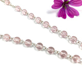 Rosenkranz pink rosa Mädchen Kommunion Konfirmation Erstkommunion Glasrosenkranz mit Schmuckdose Etui Fisch Kommunionsrosenkranz Firmung Kinderrosenkranz Kommunionsgeschenk, Geschenk mit Dose Box