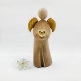 Schutzengel mit Goldflügel, Engel, holzengel, Engelsfigur, Schutzengel für Kinder, Mädchen, Taufgeschenk, Geschenk zur Taufe, Geburt, Erstkommunion, Weihnachtsengel