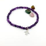 Geschenk Mädchen Kommunion, Geschenk Mädchen Firmung Konfirmation, Armband zur Kommunion, Armband zum Geburtstag amethyst, Amethyst Armband Engelanhänger, Kommunionsschmuck, Firmschmuck, Schmuck zur Firmung Konfirmation,