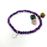 Geschenk Mädchen Kommunion, Geschenk Mädchen Firmung Konfirmation, Armband zur Kommunion, Armband zum Geburtstag amethyst, Amethyst Armband Engelanhänger, Kommunionsschmuck, Firmschmuck, Schmuck zur Firmung Konfirmation,