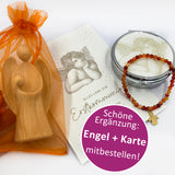 Kommunionsgeschenk engel und armband orange für Mädchen, Konfirmationsgeschenk Mädchen Engelsfigur mit Armband orange