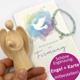 Kommunionsgeschenk engel und armband türkis für Mädchen, Konfirmationsgeschenk Mädchen Engelsfigur mit Armband türkis blau