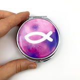 Rosenkranzdose, Fisch, pink, Ø 7 cm