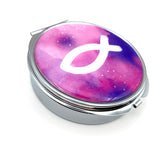 Rosenkranzdose, Fisch, pink, Ø 7 cm