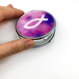 Rosenkranzdose, Fisch, pink, Ø 7 cm