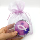 Rosenkranz pink rosa Mädchen Kommunion Konfirmation Erstkommunion Glasrosenkranz mit Schmuckdose Etui Taube Kommunionsrosenkranz Firmung Kinderrosenkranz Kommunionsgeschenk, Geschenk mit Dose Box